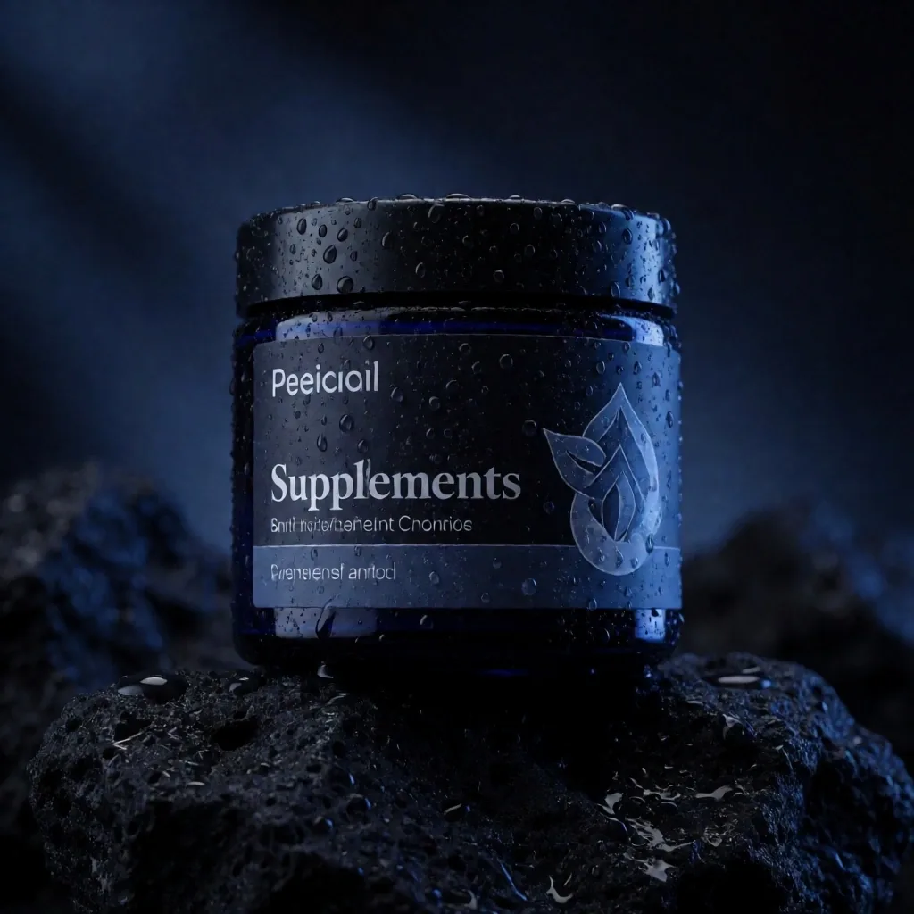 Endurance supplement jar on volcanic stone
